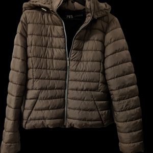 Zara Water Repellent Lightweight Puffer Jacket L
